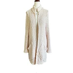 Free People Peach Knit Long Cardigan Pockets Sweater Women's Size XS | 45-31-3